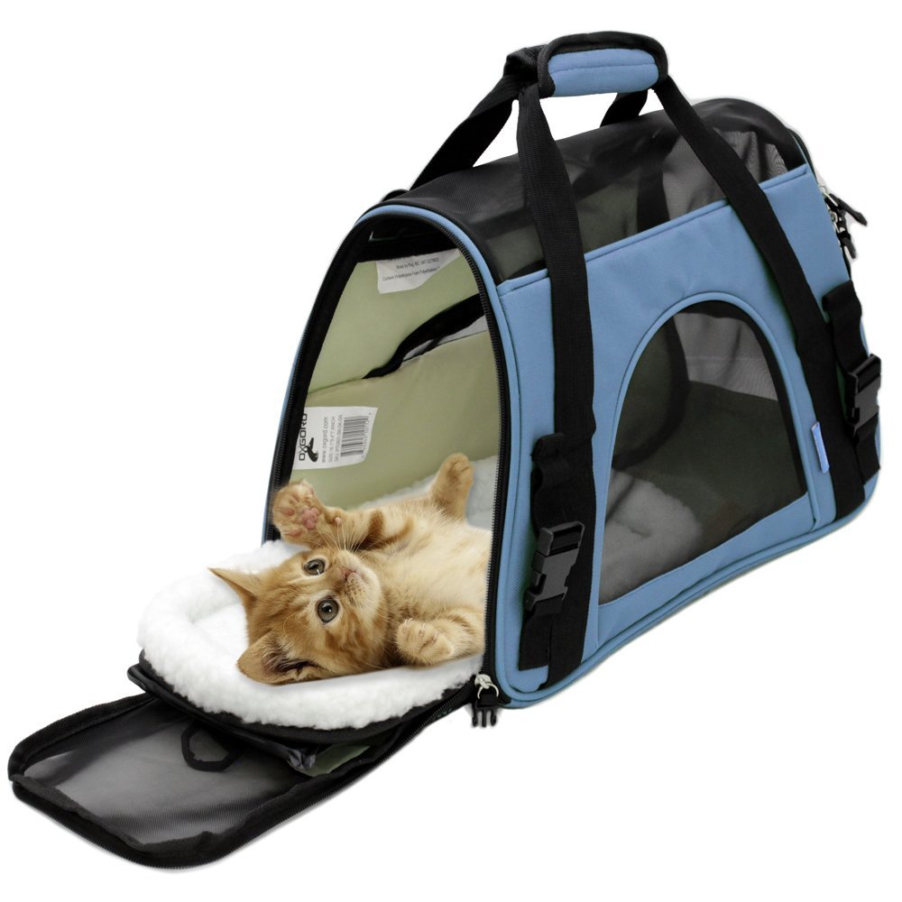 Paws & Pals Airline Approved Pet Carriers w/ Fleece Bed For Dog & Cat - Soft Sided Kennel - 2018 Newly Designed, Large 19"x10"x13" Inches